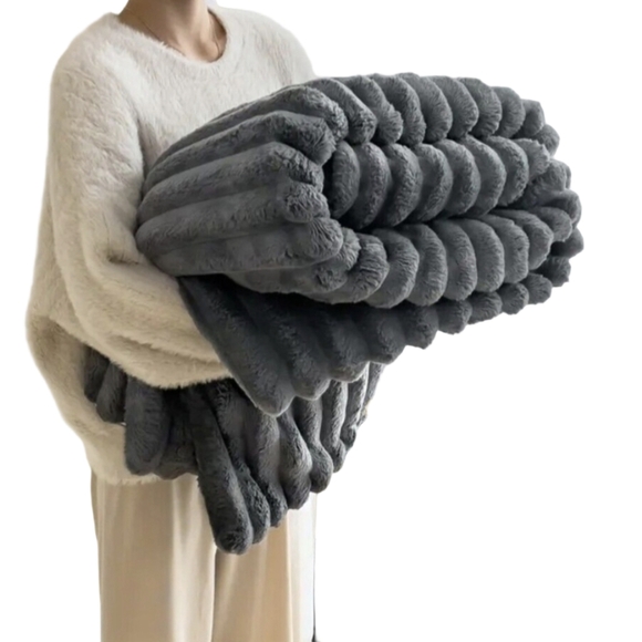 Bohovonnie Other - Queen Blanket Gray Plush Blankets Bedspread  Cozy Couch Throw Bed topper Gift